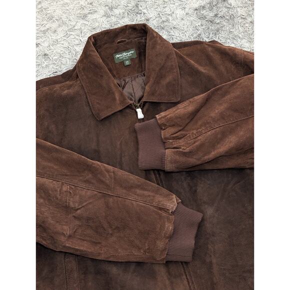 Norm Thompson Mens Brown Suede Leather Insulated Bomber Jacket Size XXL - Picture 1 of 16